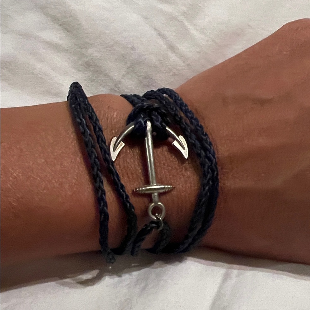 Nautical Anchor Bracelet in Navy and Silver